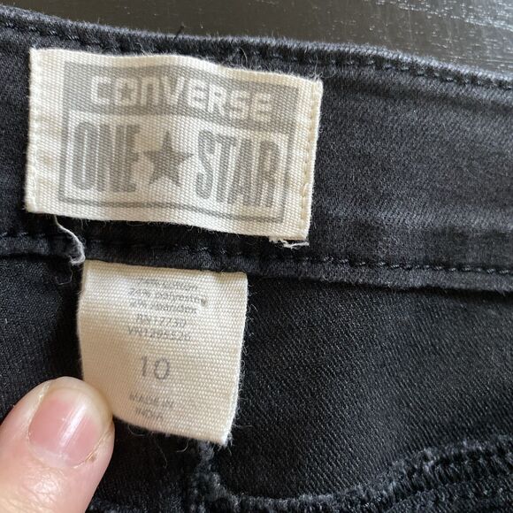 Converse One Star Womens Size 10 Denim Black Jeans Straight Leg Pants Zipper - Picture 4 of 9